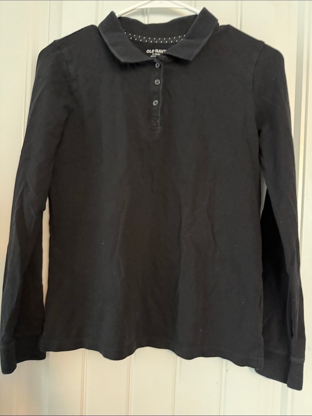Old Navy Black Long Sleeve Girls Polo Top
